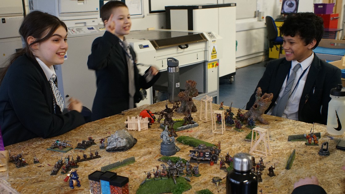 Students playing Warhammer