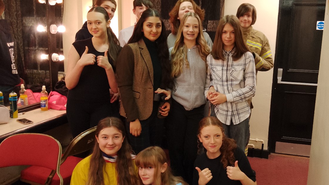 Performers preparing for showtime