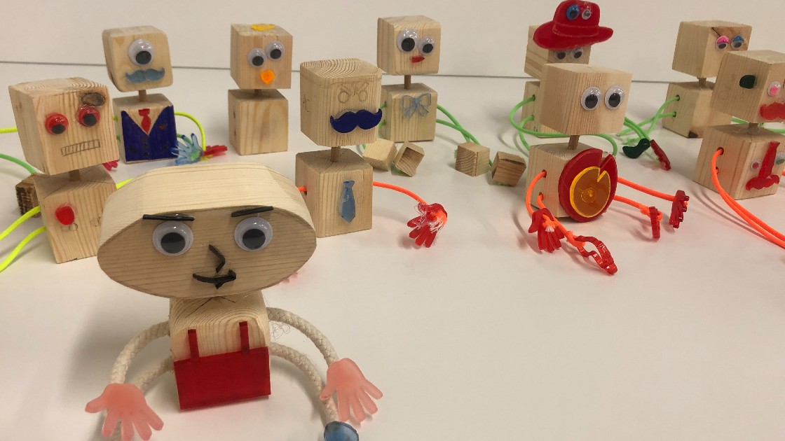 A selection of the block bots produced by Year 8 students.