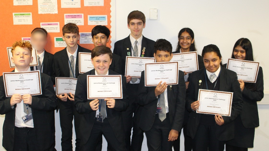 Maths Challenge Year 8 Bronze Award winners