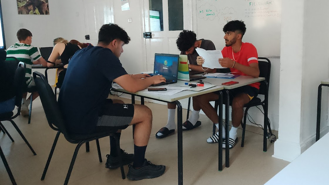 Students working on laptops