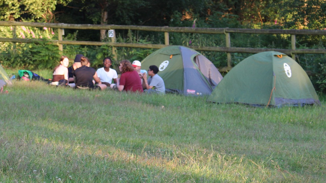 DofE participants relaxing back at the campsite