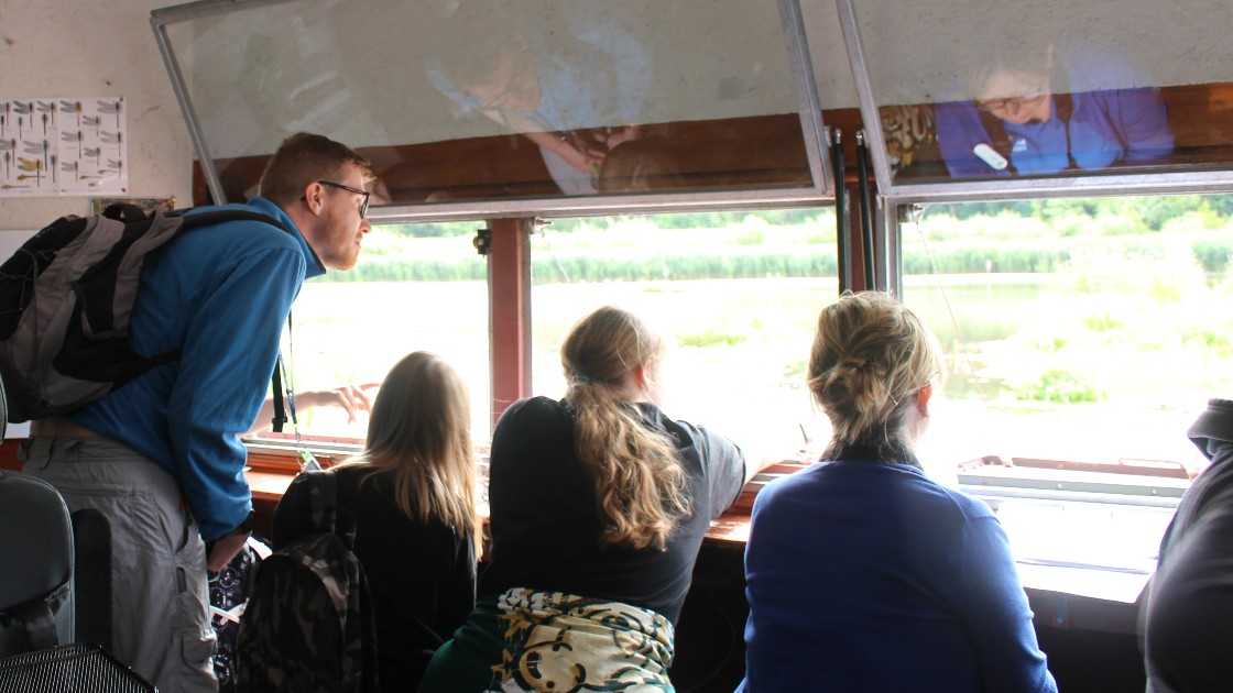 Students at an observation point