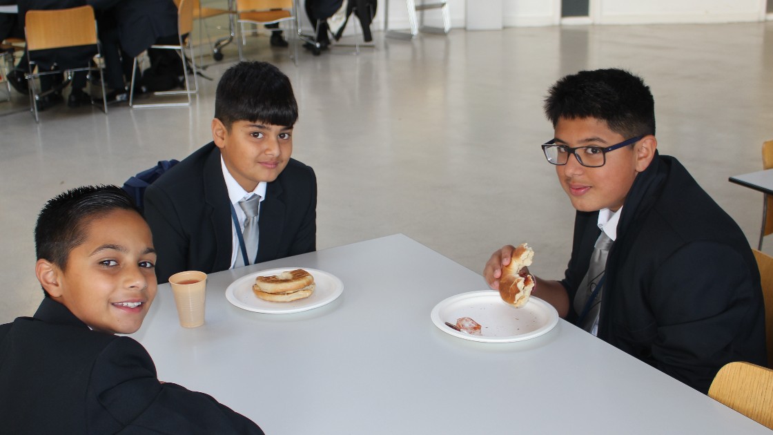 Students enjoying their breakfast