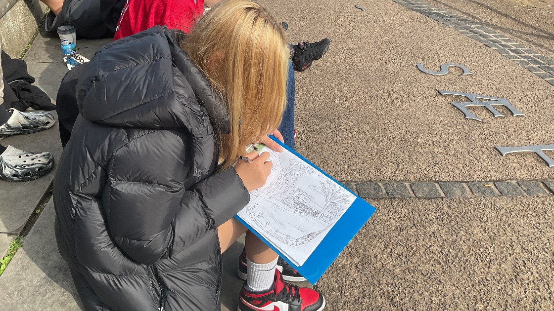 One of our students completing a field sketch