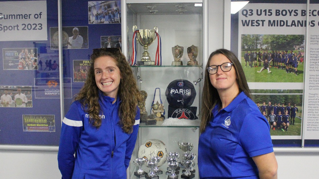 Showcasing the Academy trophy cabinet.