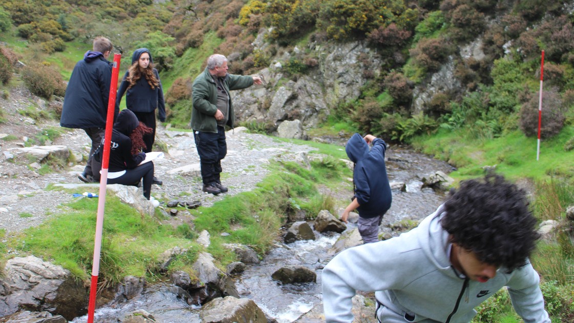 Students collected their data in the upper part of the river