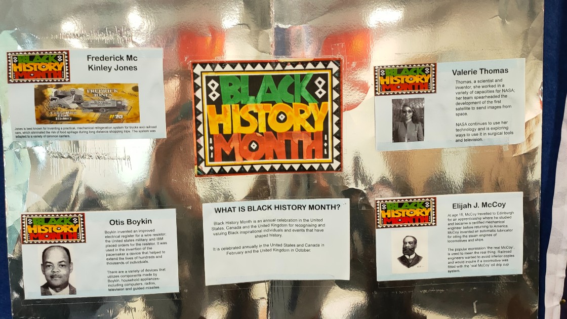 Student competition entries for Black History Month.