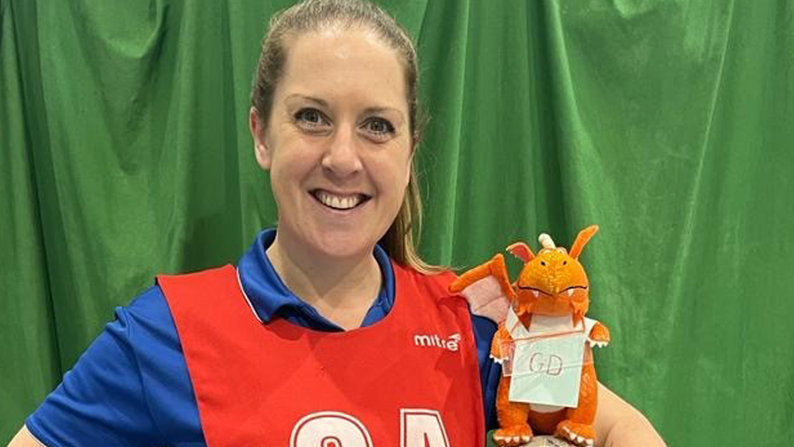 Mrs Ward plays netball with Zog