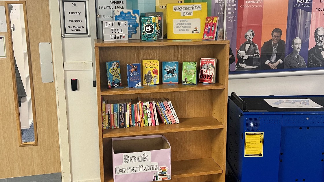 Our book swap shelf has already been a big hit!