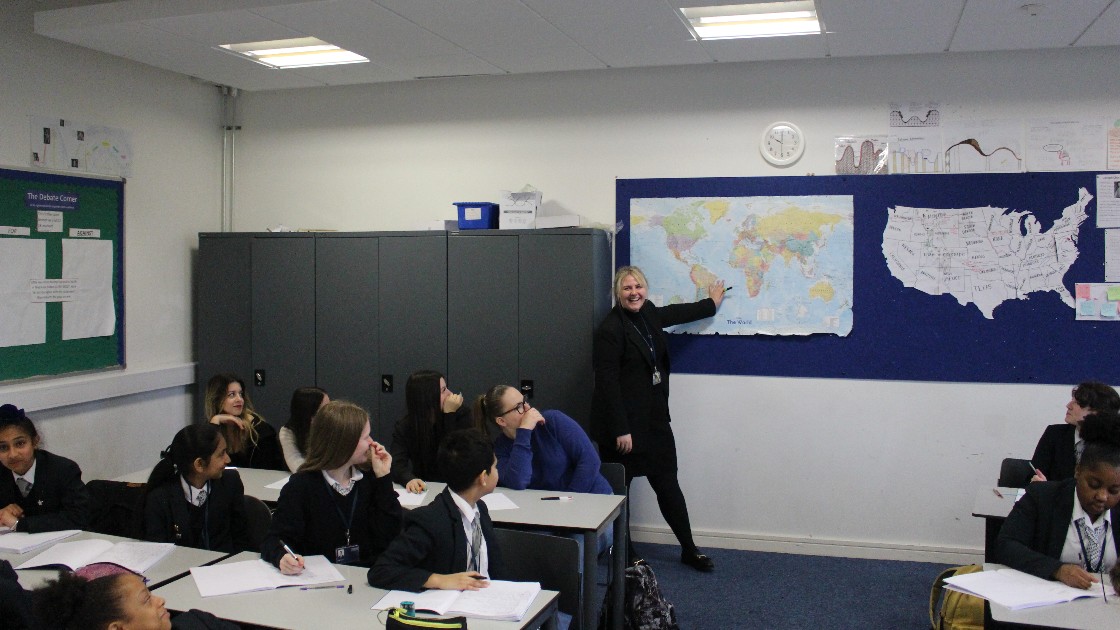 Students working hard in History