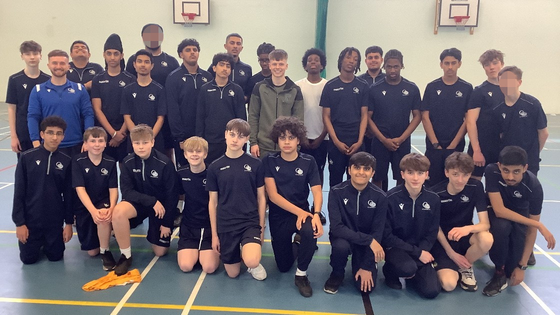 Fenton with a group of Year 10 boys following their lesson