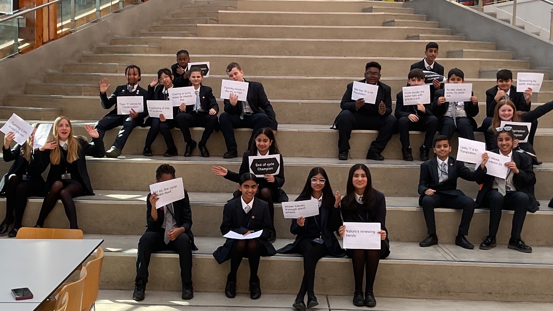 A class of students posing