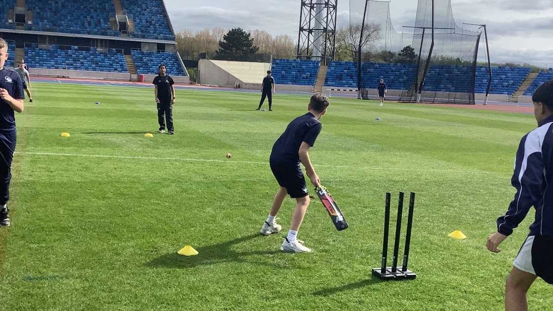 Students showcasing outstanding cricket skills
