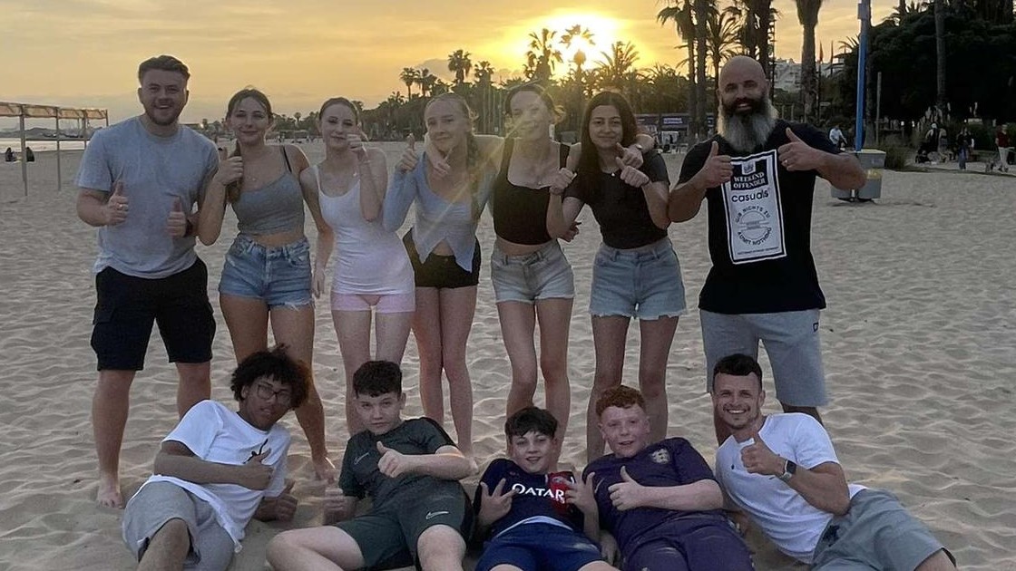Students and Staff on the Beach