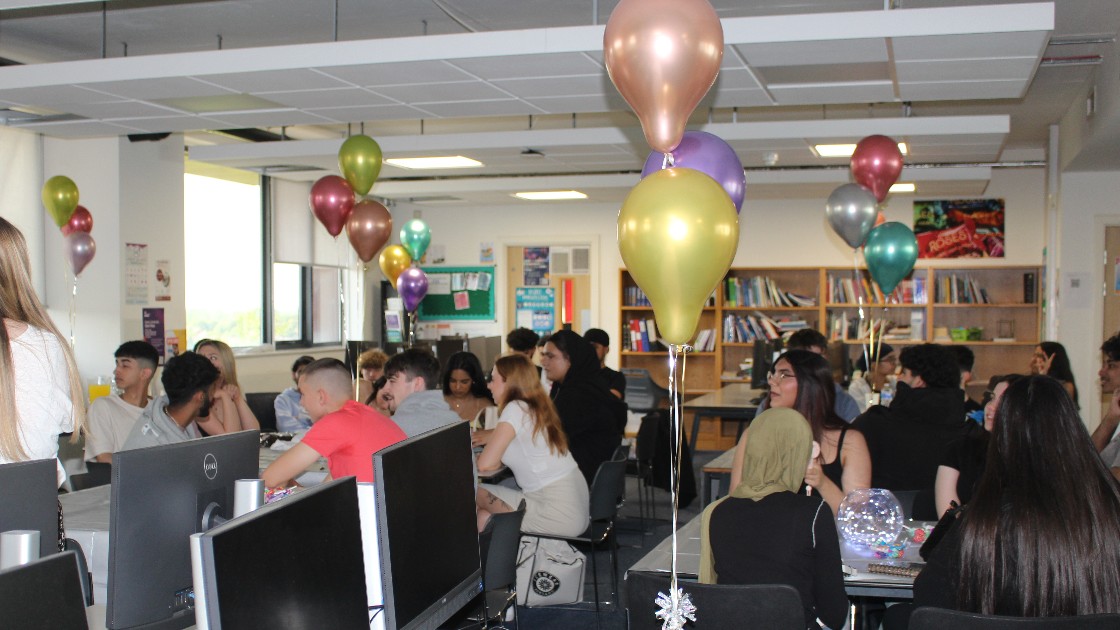 The Sixth Form Study Room was decorated for the event