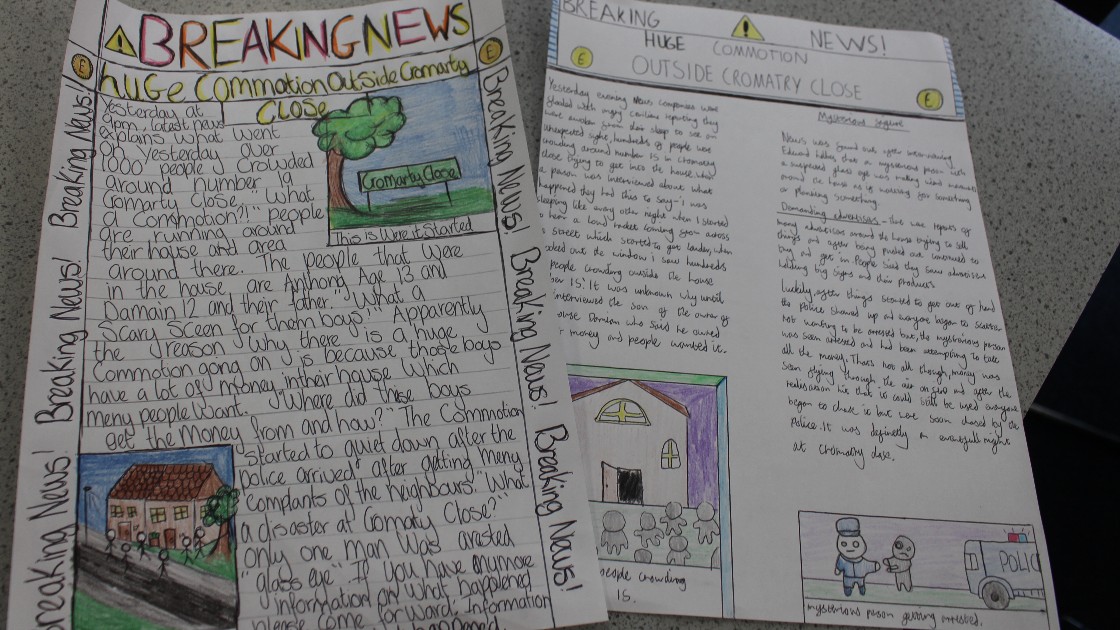 Photos of students work.