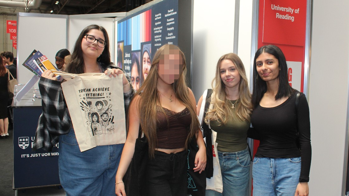 There were many tote bags on offer from the Universities!