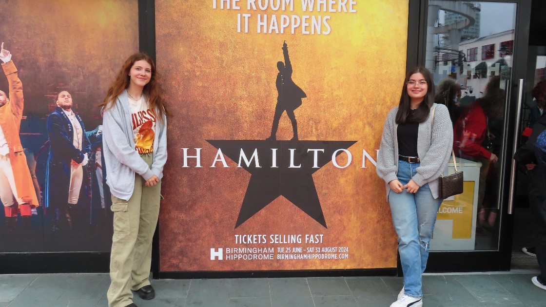 Students outside the Birmingham Hippodrome