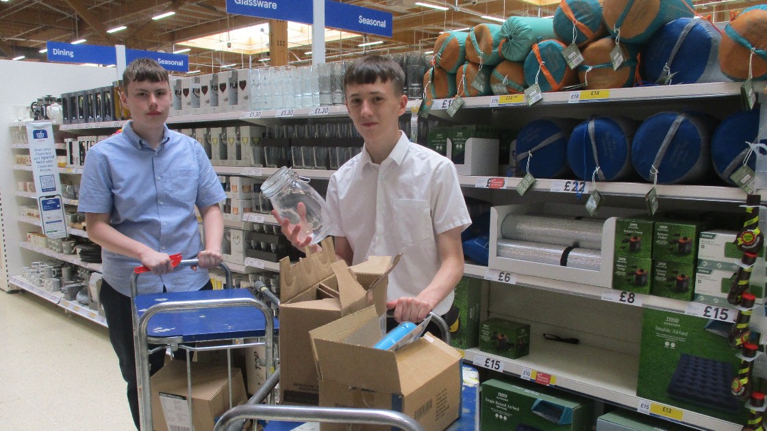 Students at Tesco Stocked Shelves and assisted customers