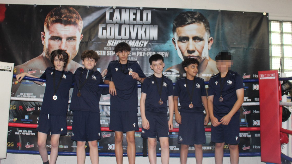 Students with their medals.