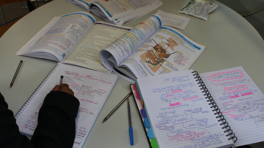 Students taking responsibility for their own learning at lunch time