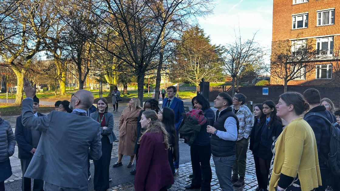 Professor Colin Diamond shared the history of the famous university clock tower