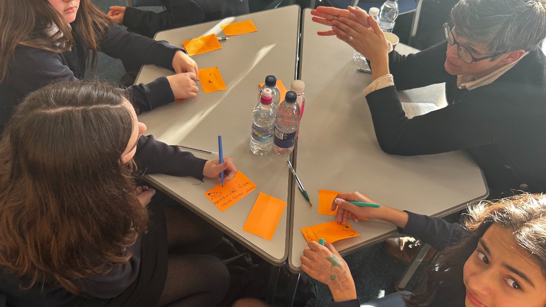 The students sharing their opinions on the challenges faced in educational equity