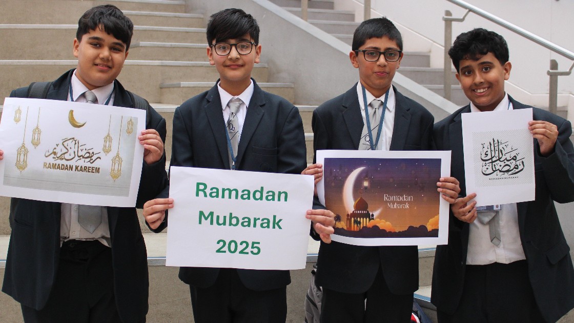 A lovely group of boys observing Ramadan and praying in school! Well done