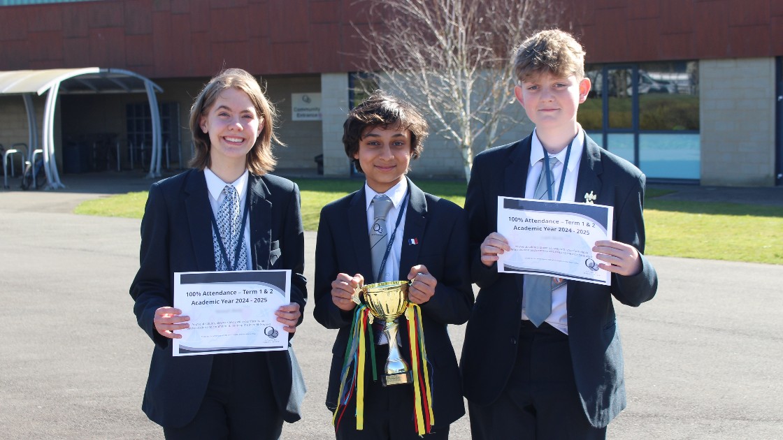 Three of our wonderful students with 100% attendance!