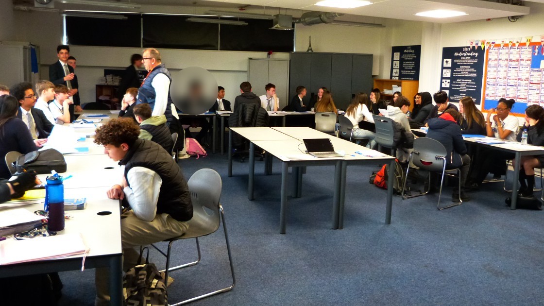 Students engaged in some French speaking activities to get to know each other.
