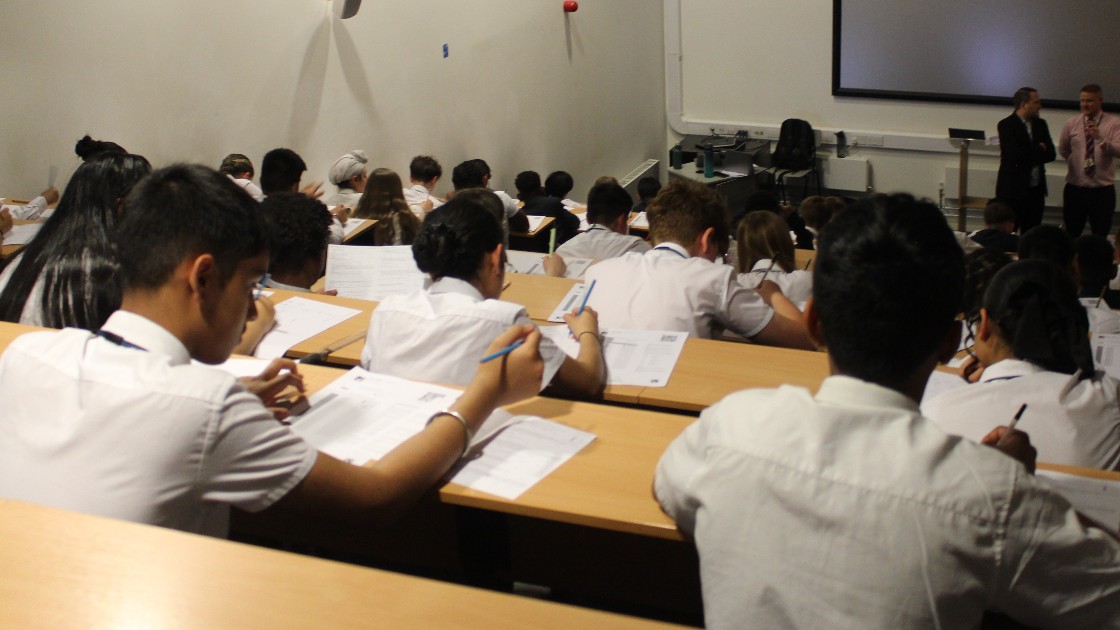 Students participating in the Junior Maths challenge