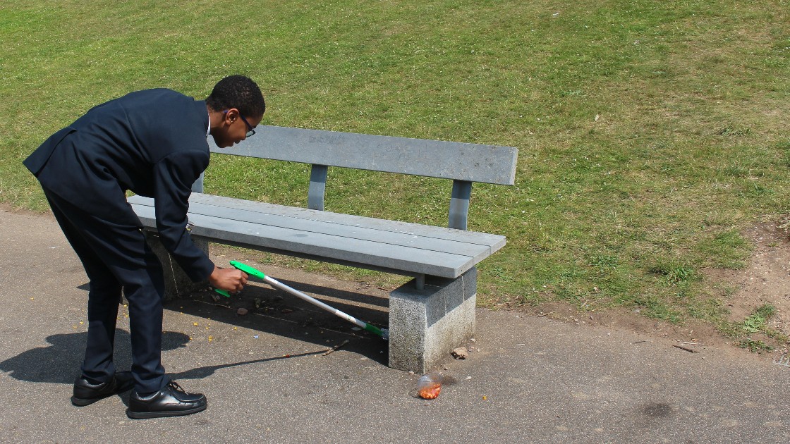 Taking time to keep the playground tidy